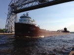 Freighter Kaye E. Barker leaving Duluth, July 2013.